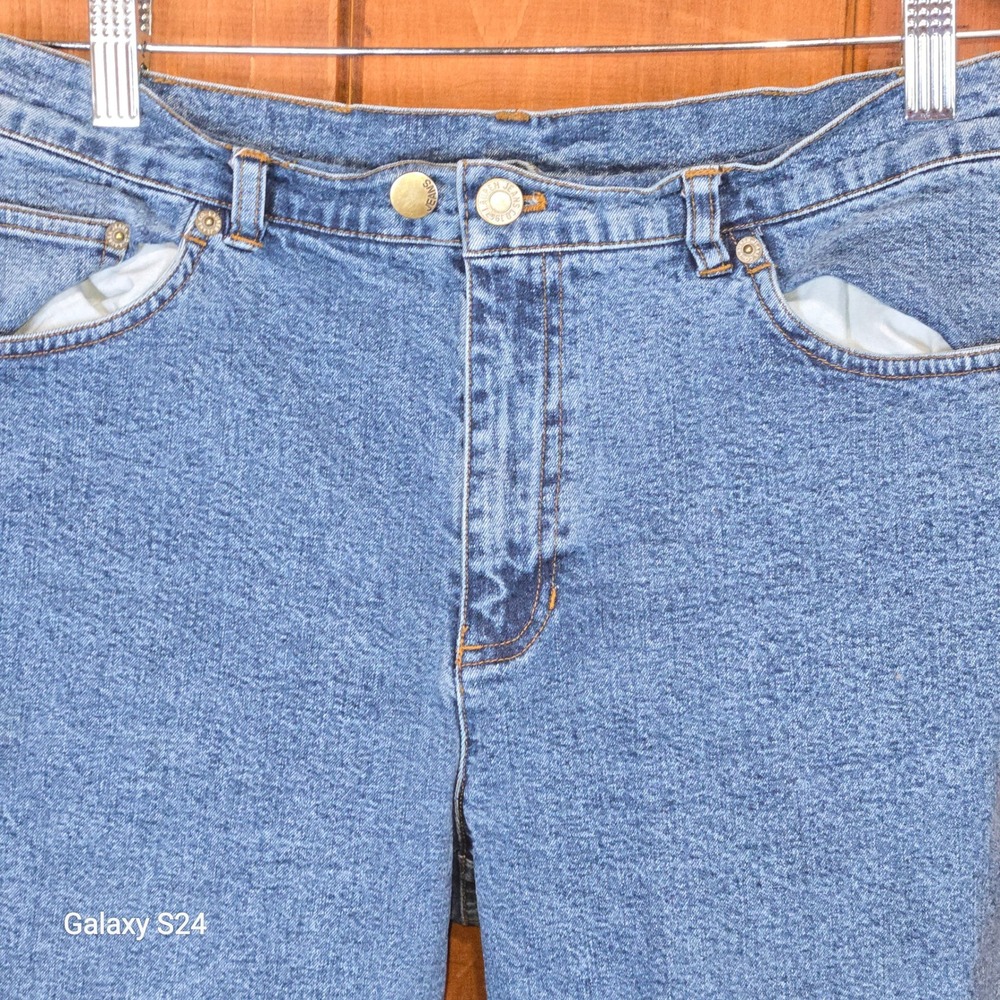 Lauren Jeans Co Ralph Lauren Petite 8P Medium Wash High Rise Raw Hem‎ Tapered